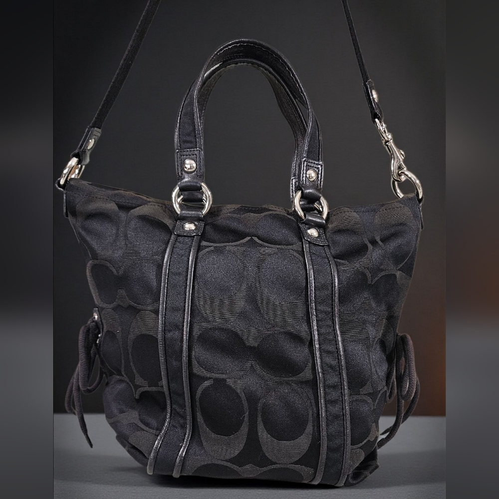 Coach 2009 Poppy Black and Silver Jacquard - Picture 2 of 8